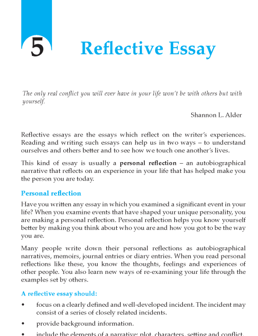 Grade 10 Reflective Essay