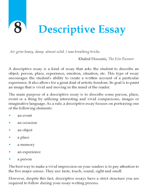 Grade 10 Descriptive Essay