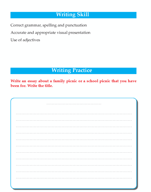 Writing skill - grade 5 - a picnic  (2)