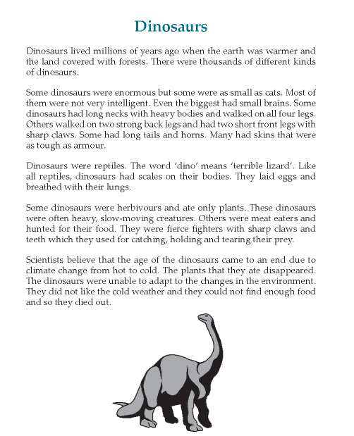 short essay on dinosaur